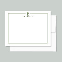 Modern Monogram Initial Thin Border Professional