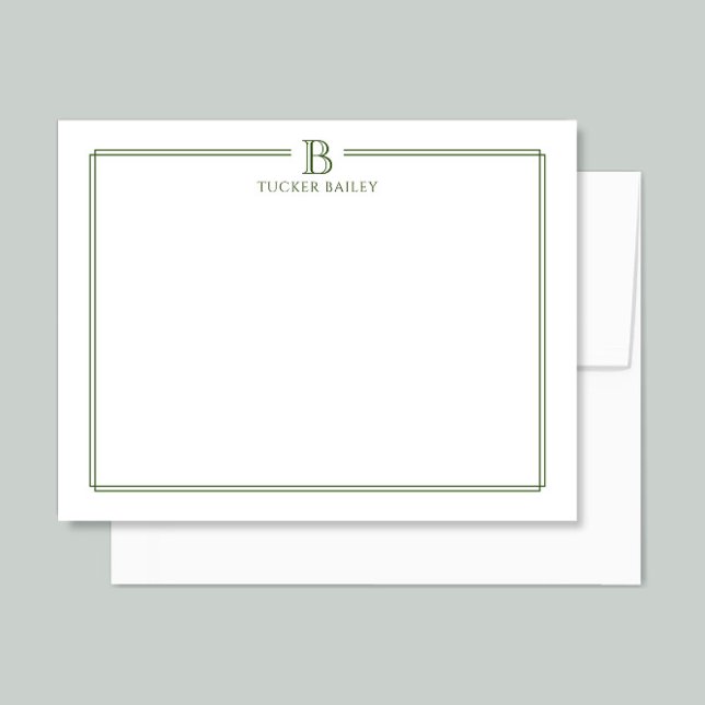 Modern Monogram Initial Thin Border Professional Card (Creator Uploaded)
