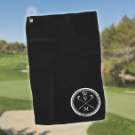 Modern Monogram Initials Black and White Golf Towel<br><div class="desc">Personalise the initials to create a unique monogrammed golf gift. You can customize the background to your favourite colour. Designed by Thisisnotme©</div>