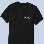 Modern Monogram Initials Drop Shadow Crest T-Shirt<br><div class="desc">Modern minimalist monogram initials drop shadow crest design which can be changed to personalize. White typography with a burgundy drop shadow.</div>