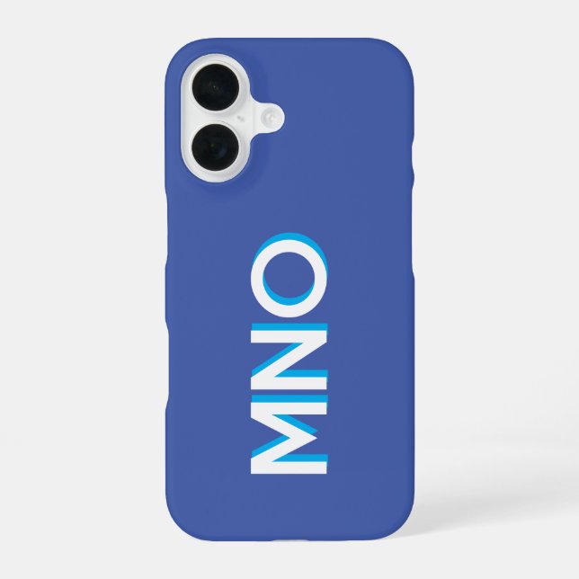 Modern Monogram Initials Personalized iPhone 16 Case (Back)