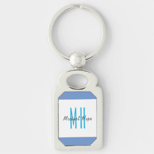 Modern Monogram Initials Professional Plain Simple Keychain