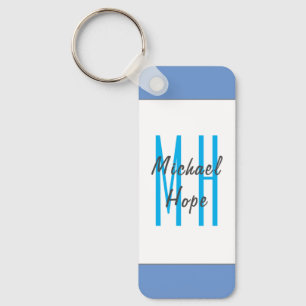 Modern Monogram Initials Professional Plain Simple Keychain