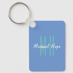 Modern Monogram Initials Professional Plain Simple Keychain