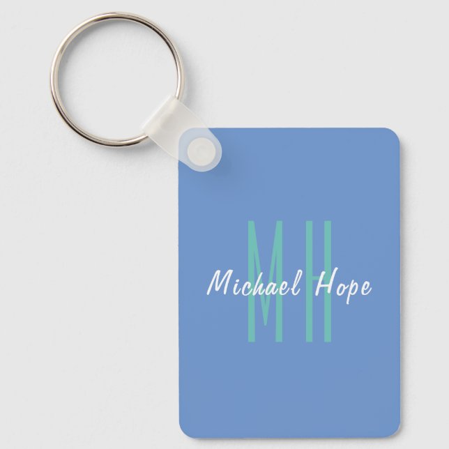 Modern Monogram Initials Professional Plain Simple Keychain (Front)