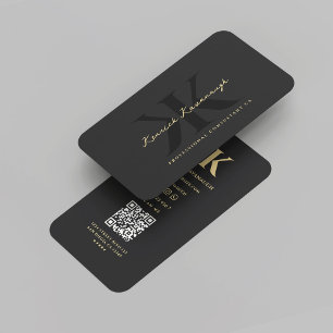 Modern Monogram K Professional Marketing Business Card