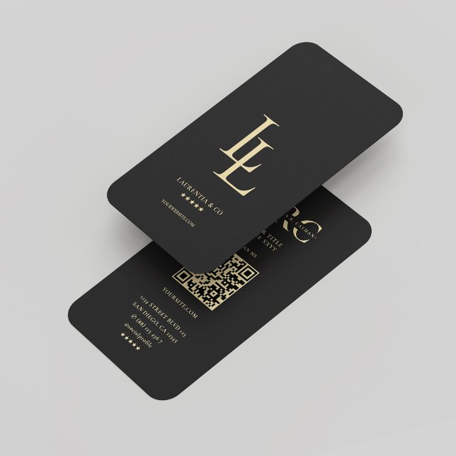 Modern Monogram L Elegant Company Logo Black Gold  Business Card (Modern Monogram L Elegant Company Logo Black Gold Business Card
)