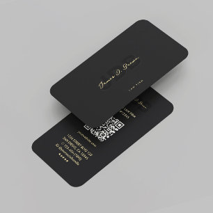 Modern Monogram Legal Law Firm Lawyer Black Gold Business Card