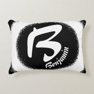 Modern Monogram Letter B Personalised Name Throw P Accent Pillow