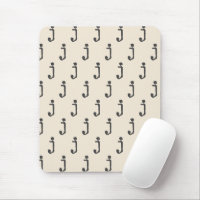 Modern Monogram Letter Typewriter Typography Cream
