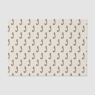 Modern Monogram Letter Typewriter Typography Cream Tissue Paper