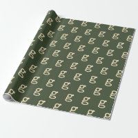 Modern Monogram Letter Typewriter Typography Green