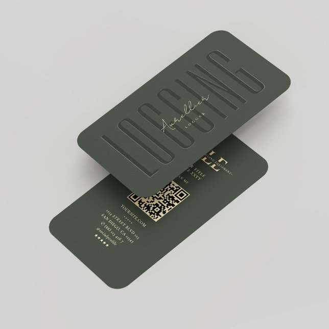 Modern Monogram Logging Logger Dark Green Gold Business Card (Modern Monogram Logging Logger Dark Green Gold Business Card
)