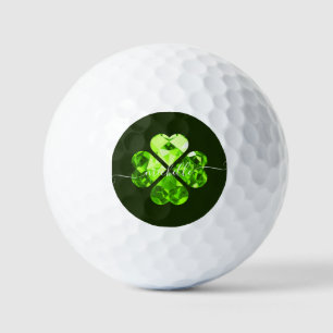 Modern Monogram Lucky Golf Lucky Clover Balls