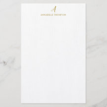 Modern Monogram Luxury Gold Personal Stationery 