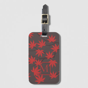 Modern Monogram Maple Leaf Luggage Tag
