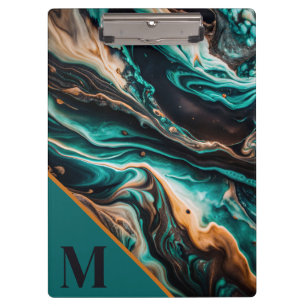 Modern Monogram Marble Clipboard