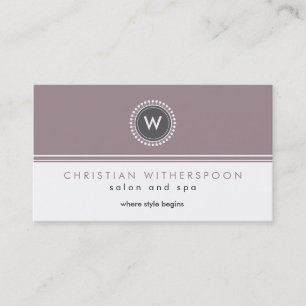 Modern Monogram Mauve Aesthetic Business Card