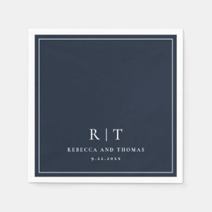 Modern Monogram Minimalist Wedding Napkin