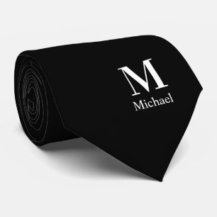 Modern Monogram Name Custom  Neck Tie
