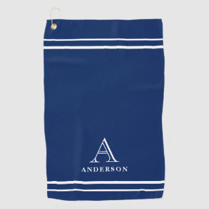 Modern Monogram Name, Personalized Golf Gift Towel