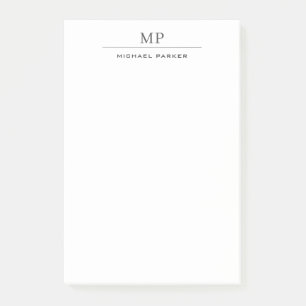 Modern Monogram Name Professional Plain Simple Post-it Notes