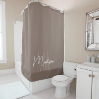 Modern Monogram Name Script Taupe