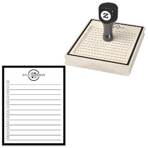 Modern Monogram Name To Do List Rubber Stamp
