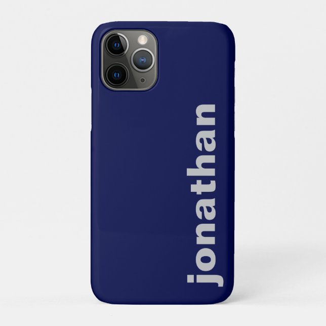 Modern Monogram Navy Blue Case-Mate iPhone Case (Back)