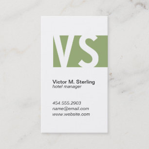 Modern Monogram (olive green) Business Card