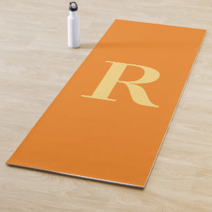 Modern Monogram Orange Yoga Mat