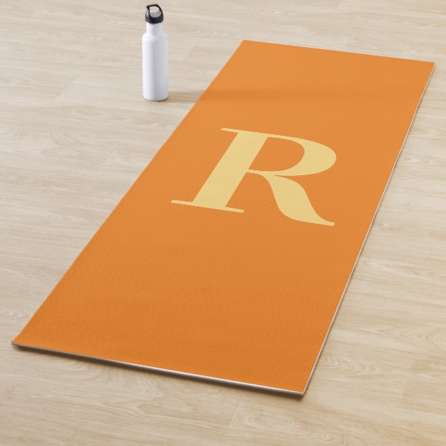 Modern Monogram Orange Yoga Mat (In Situ)