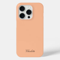 Modern Monogram Peach Minimalist Personalized