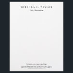 Modern Monogram Personal Business Professional  Le Letterhead<br><div class="desc">Classic black and white letterhead with monogram name,  title,  website,  phone and address.</div>