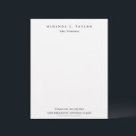 Modern Monogram Personal Business Professional  Le Letterhead<br><div class="desc">Classic black and white letterhead with monogram name,  title,  website,  phone and address.</div>