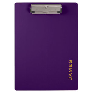 Modern Monogram Personalized Blue and Gold Clipboard