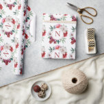 Modern Monogram Personalized Floral Wedding Wrapping Paper<br><div class="desc">Modern classic monogram surrounded by pink peonies and other beautiful flowers.  Perfect for wedding or bridal shower gifts.</div>