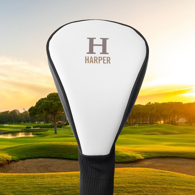 Modern Monogram Personalized Golf Head Cover (Creator Uploaded)