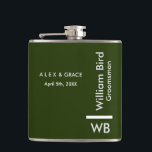 Modern Monogram Personalized Groomsman Hip Flask<br><div class="desc">This Groomsman custom design features handwritten minimalistic shades of green. You can personalize the name,  title,  and groom or add your custom message! Show your Groomsman how much you love and appreciate their participation.</div>