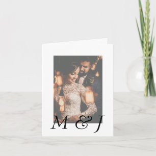 Modern Monogram Photo & Elegant Folded Wedding Invitation