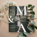 Modern Monogram Photo Wedding Invitation<br><div class="desc">Modern Monogram Photo Wedding Invitation. Features bold monogram typography,  minimal graphic design and your custom photo. Personalize text with all the details of your special day.</div>