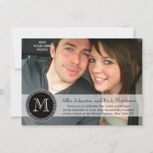 Modern Monogram Photo Wedding Invitations