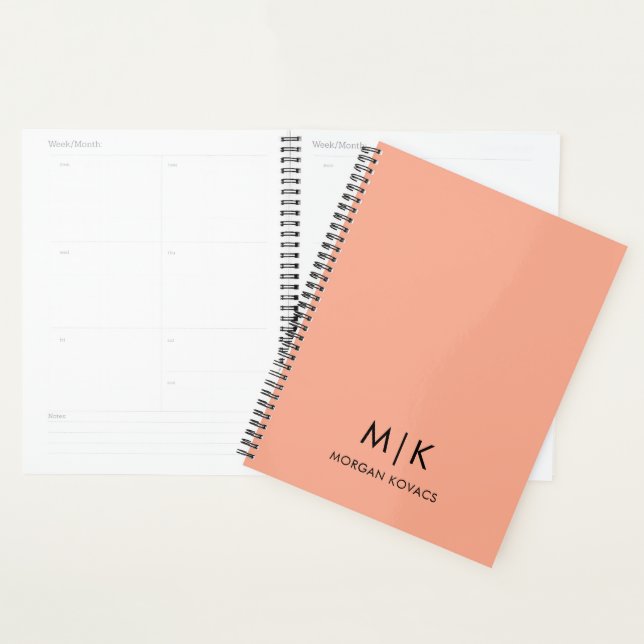  Modern Monogram Pink and Black  Planner (Display)