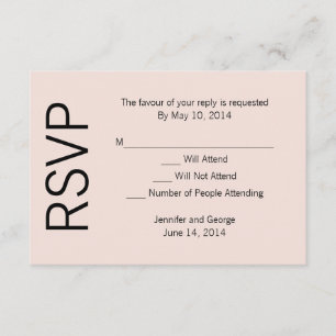 Modern Monogram - Pink and Black RSVP Card