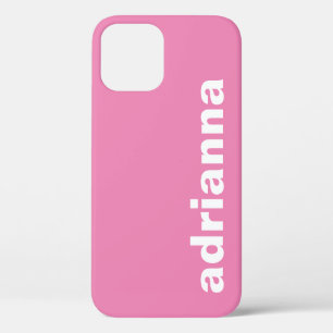 Modern Monogram Pink iPhone 12 Case