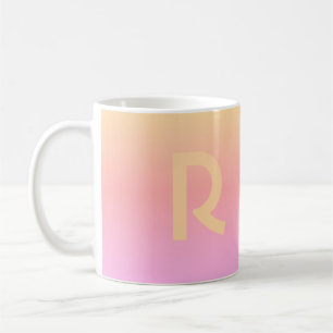 Modern Monogram Pink Lilac Peach Coffee Mug