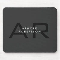 Modern Monogram Plain Grey Trendy Add Name