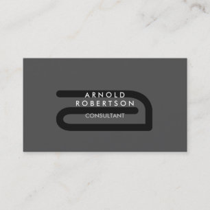 Modern Monogram Plain Grey Trendy Business Card