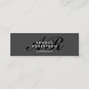Modern Monogram Plain Grey Trendy Business Card
