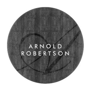 Modern Monogram Plain Grey Trendy Cutting Board